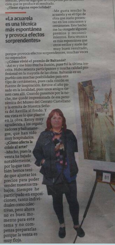 Pulsa para ampliar Entrevista al recibir el Premio en el Concurso de Baltanás - Palencia