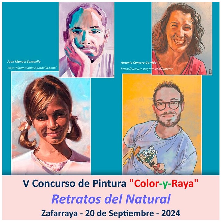 CARTEL V Concurso de Pintura, Color y Raya, Retratos del Natural