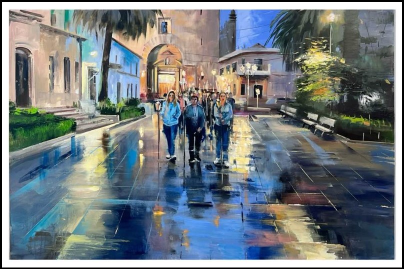 2º premio El Rosario de la Aurora Técnica mixta  120X80 cm.