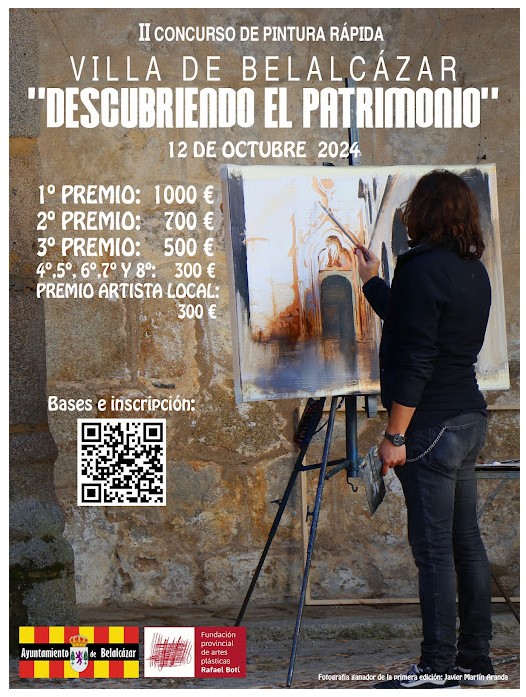 Cartel del II Concurso de Pintura Rápida Villa de Belálcazar - Descubriendo el Patrimonio