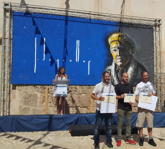 Los galardonados en la entrega el 3 de diciembre de los premios del Certamen de Pintura Mural MESSA