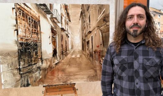 Pulsa para ampliar Carlos Montero Gil y su obra en el IX Concurso de Pintura Rápida Rincones de Cieza