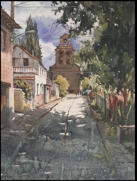 Pulsa para ampliar 2° premio en Ochanduri, La Rioja Domingo 25 de mayo de 2025 Acuarela de 110 x 81