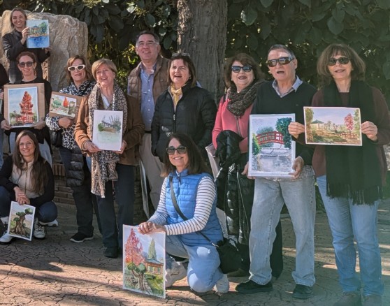Grupo de acuarelistas participantes (a)