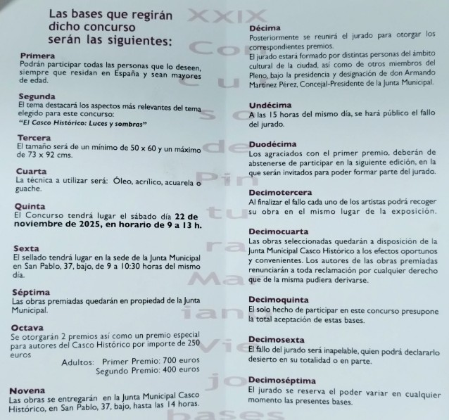 Bases del XXIX Concurso de Pintura al Aire Libre =Mariano Viejo= del Casco Histórico de Zaragoza