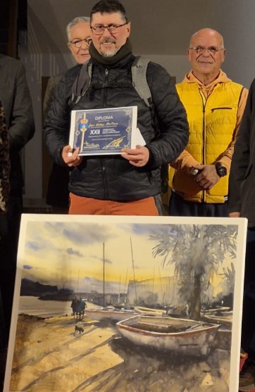 Entrega del Premio Especial de Acuarela a Juan Gallego Martínez
