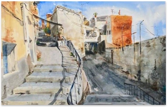 Pulsa para ampliar 3º Premio sábado 8 XIII Certamen Nacional de Pintura al Aire Libre Villa de Albudeite - Murcia.