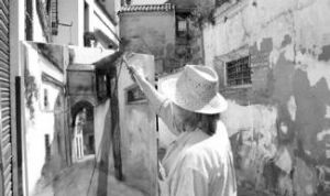 Pintando calle típica en 