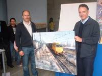 Julio Gómez Mena, vizcaíno de Leioa, ganó el pasado 14 de abril el primer premio del VII Concurso de Pintura Rápida “Ciudad de Monzón”