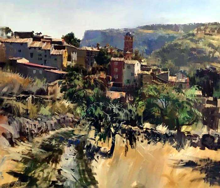 calcena-en-la-comarca-del-aranda-celebra-su-concurso-de-pintura-rapida