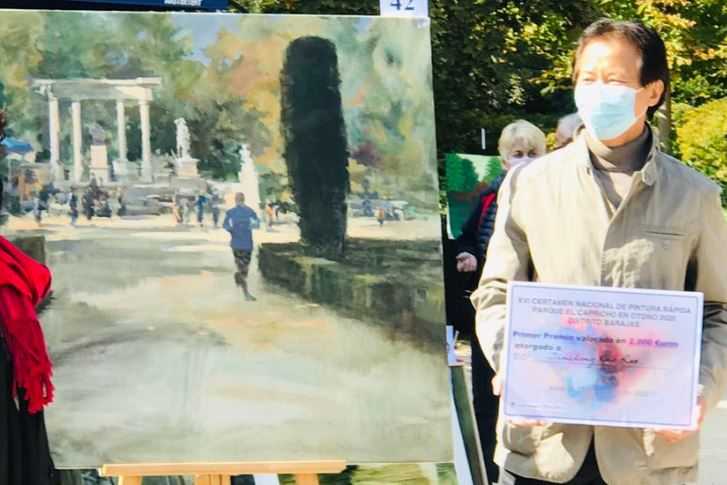 en-el-xvi-certamen-nacional-de-pintura-rapida-parque-de-el-capricho-en-otono-2020-1-premio-de-2000-eur-para-rao-jinzhong-