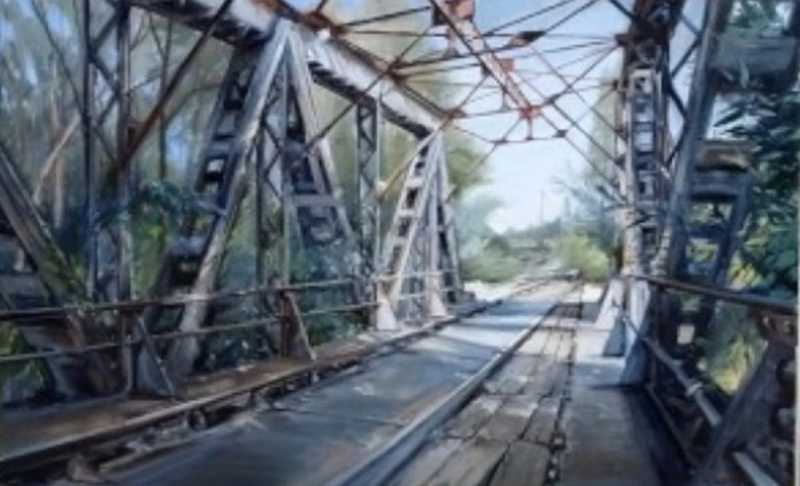 pedro-cebrian-redondo-por-el-puente-del-ferrocarril-sobre-el-rio-duerna-premiado-en-el-concurso-de-pintura-rapida-ciudad-de-la-baneza