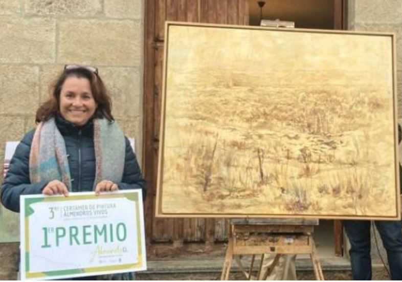 diez-artistas-han-sellado-obra-en-el-certamen-de-pintura-al-aire-libre-almendros-vivos-celebrado-en-la-fregeneda-salamanca